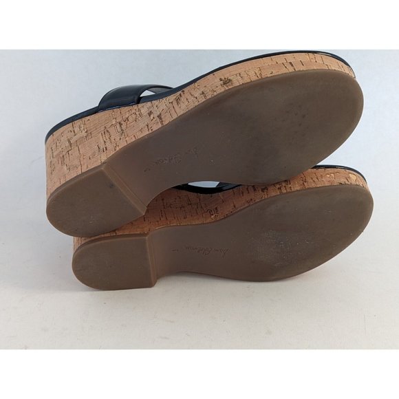 Sam Edelman Yardlie Black Patent Leather Wedge Platform Sandals Size 8 - Picture 12 of 13